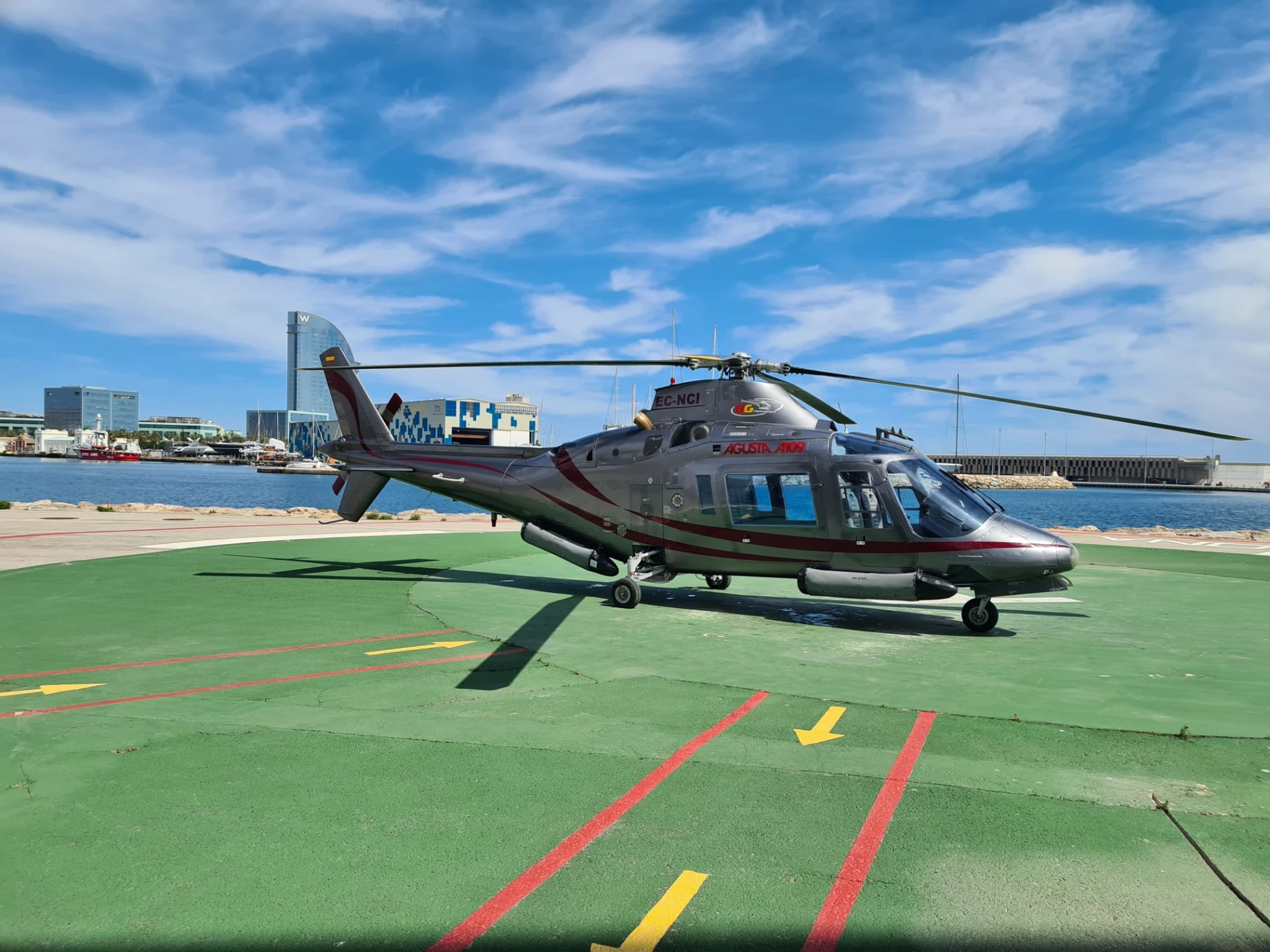 Barcelona's Coastline Helicopter Flight 11 Minutes & Heliport Boat Transfer