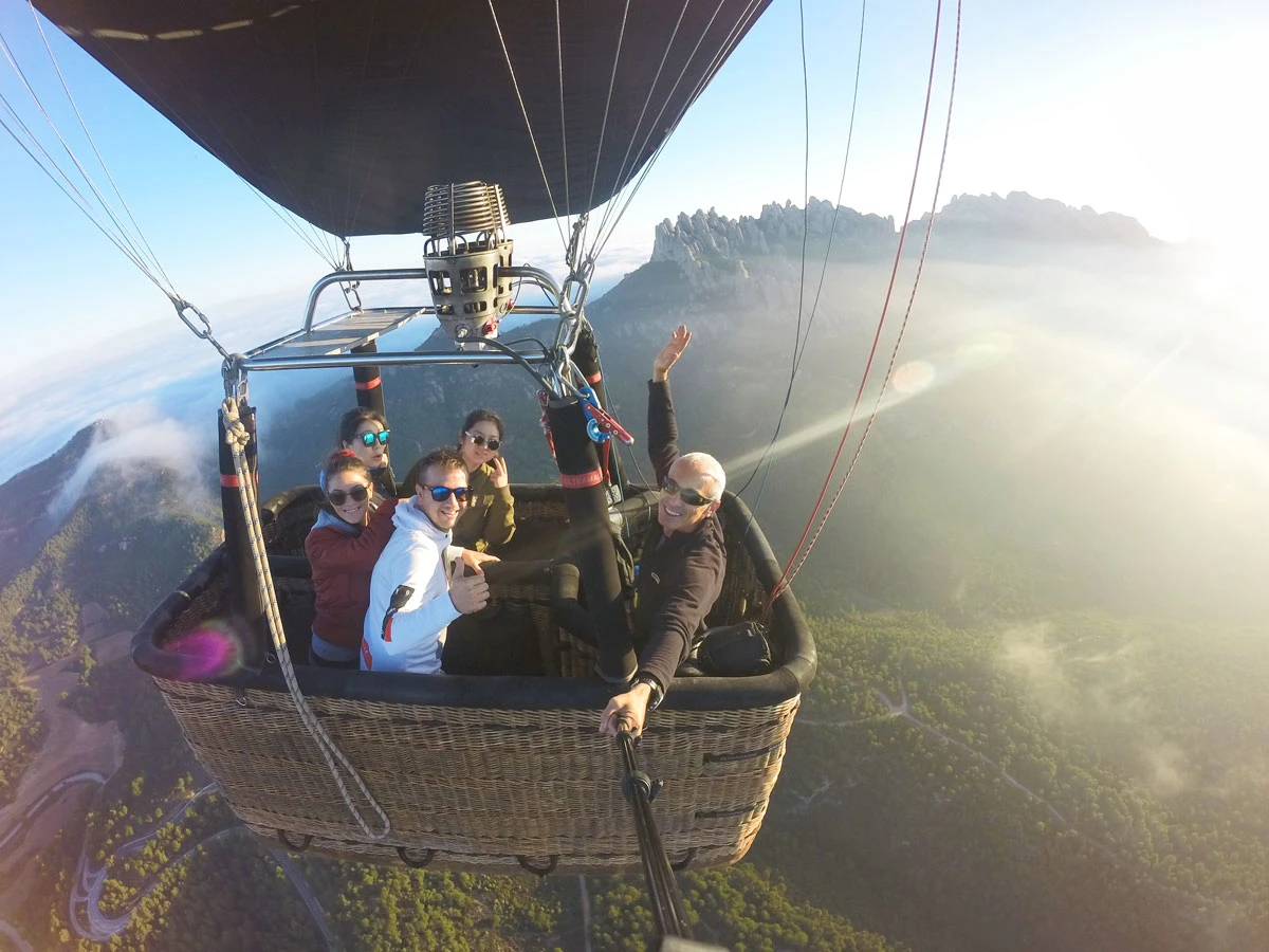 Hot Air Balloon Flight Over Montserrat with Optional Monastery Visit from Barcelona